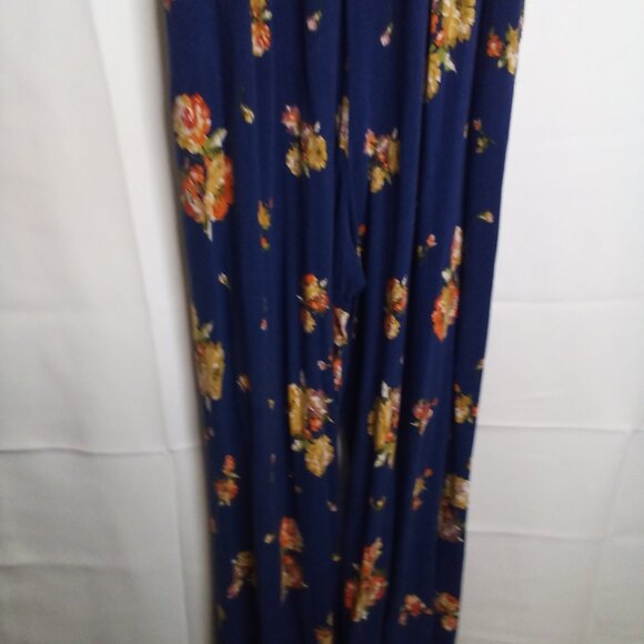 Band Of Gypsies Romper Jumpsuit Women S Short Sleeve Pants Boho Floral Blue - Picture 14 of 15